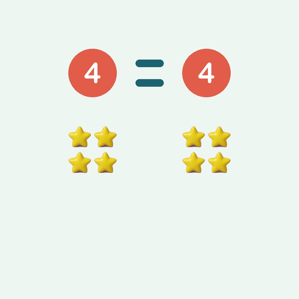 cuatro es igual a cuatro — 4 = 4 · чотири дорівнює чотирьом