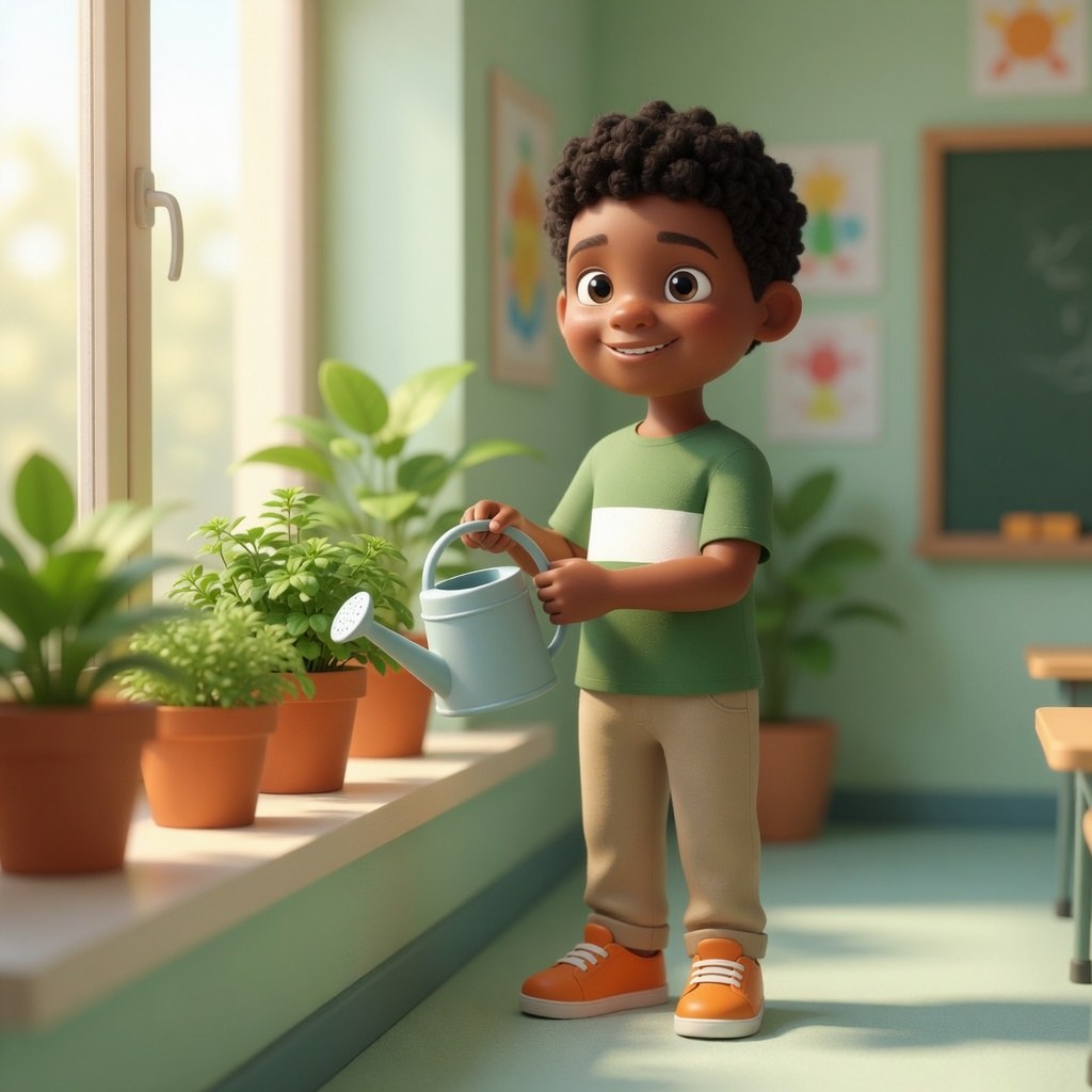 Riego las plantas. — Поливаю растения.
