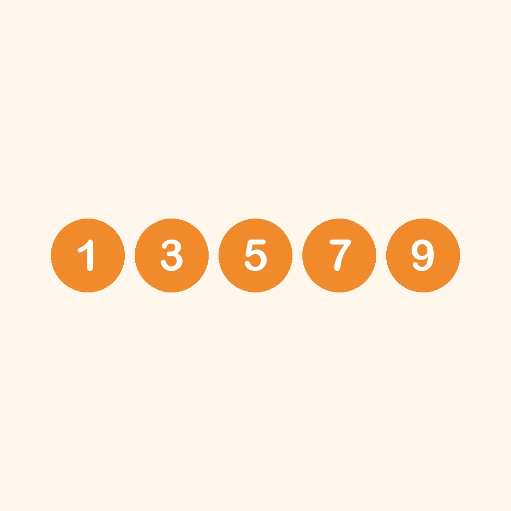 los números impares — непарні числа: 1, 3, 5, 7, 9