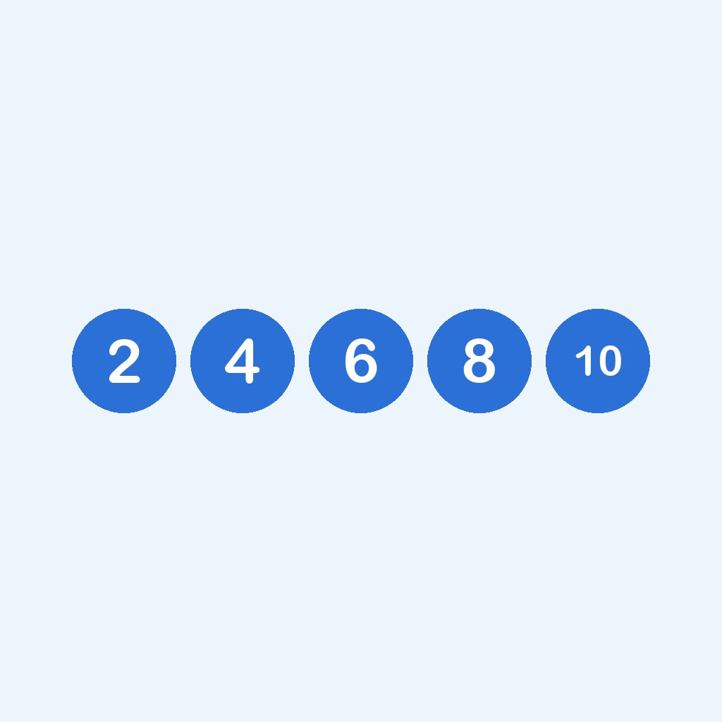 los números pares — чётные числа: 2, 4, 6, 8, 10
