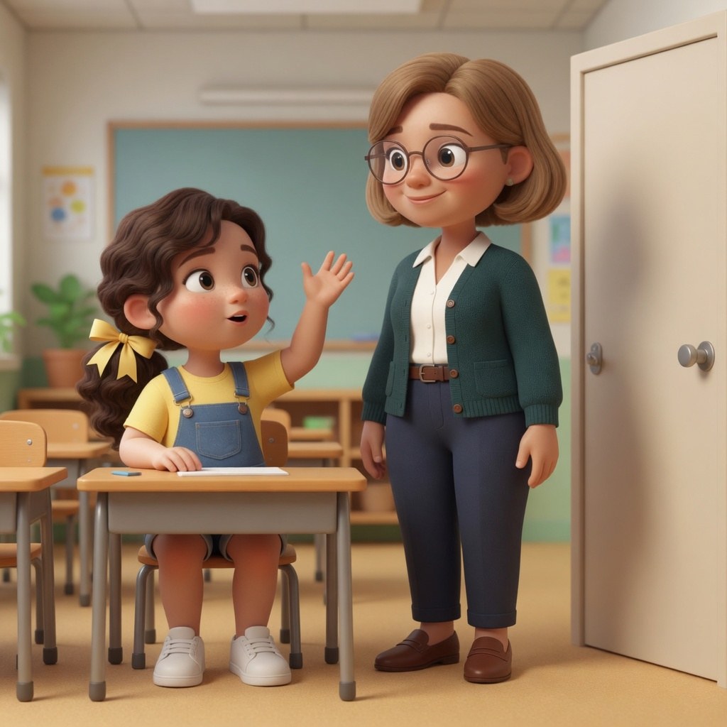 Profe, ¿puedo ir al baño, por favor? — Вчителько, можна вийти до туалету, будь ласка?