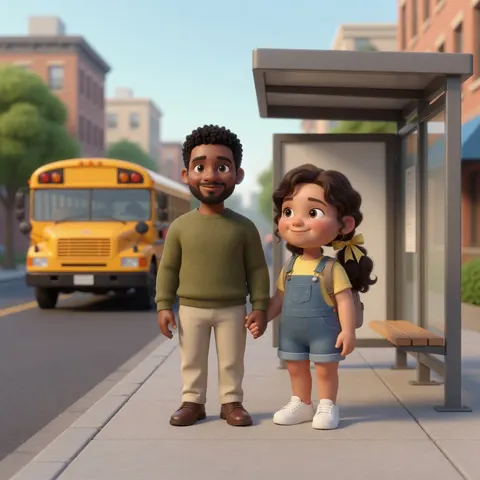 Papá, ¿dónde está el autobús? — Папа, где автобус?